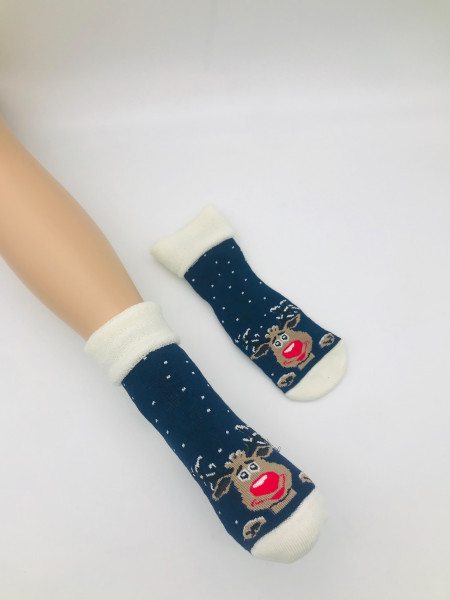 Socken Kinder Weihnachten Rentier warm Frottee